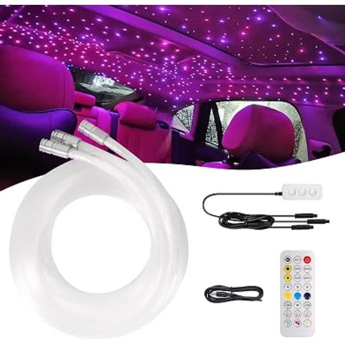 Split Headliner Star Light Kit, 540pcs Ceiling Fiber Optic Lights APP/Remote Control Music Mode RGBW Sound Activated Easy to Hide for Car Roof Home Ceiling Lights