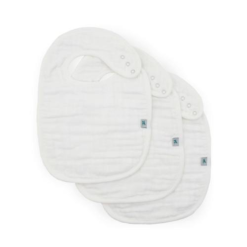 Organic Cotton Muslin Classic Bib 3 Pack - White