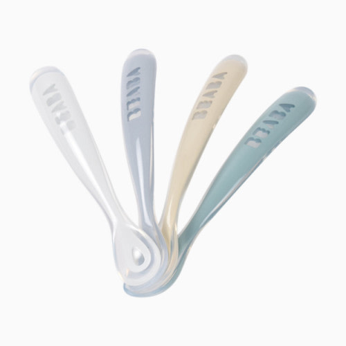 Baby's First Foods Silicone Spoons (Pack of 4) - Pebble