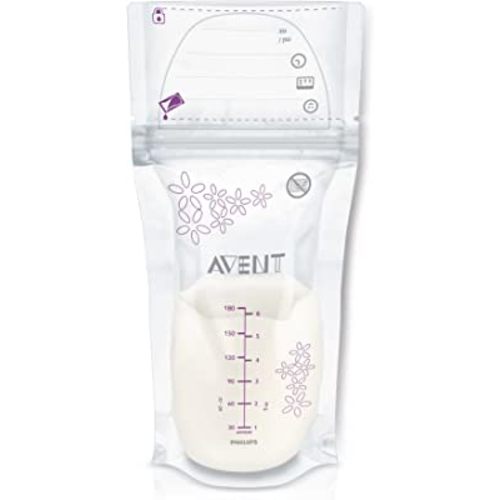 Philips AVENT Breast Milk Storage Bags, Clear, 6 Ounce, 50 Pack, SCF603/50