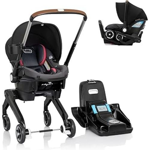 Evenflo Shyft DualRide Infant Car Seat and Stroller Combo w/Carryall Storage (Sylva Pink)