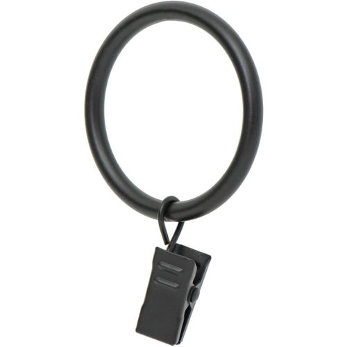 Ivilon Drapery Curtain Clip Rings - Clips Ring for Curtain Panels 1.7", Set of 14 - Black