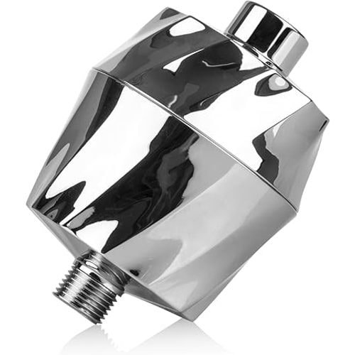 AquaBliss HD Revitalizing Shower Filter - Latest High Output Filtration. 2X Vitamin C, Minerals for Luscious Hair, Skin & Nails - KDF/CS/VC for Reduced Chlorine, Sediment & Metals - Chrome (SF400)