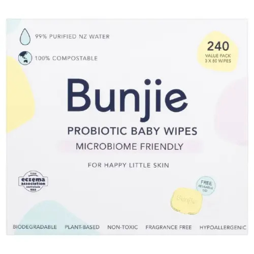 Bunjie Probiotic Wipes 240Pk | Baby Bunting AU