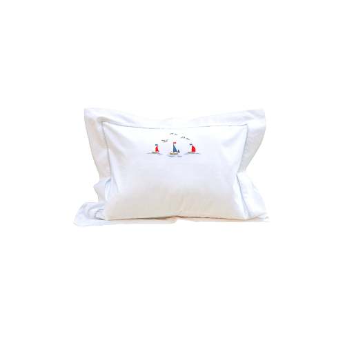 Sailing Away Embroidered Baby Pillow