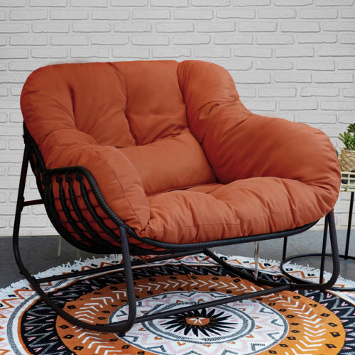 Ebern Designs Luisangel Iron Outdoor Rocker Chair & Reviews | Wayfair