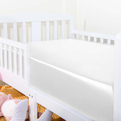 Ntbay 2 Pack Silk Satin Fitted Crib Sheets, Super Soft and Breathable Solid Color Toddler Sheets, 28" x 52", White