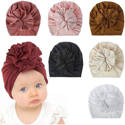 Newborn Hospital Hat Mittens Baby Beanies with Bow Knot Infant Caps Soft Cute Toddler Headwrap for Boys Girls