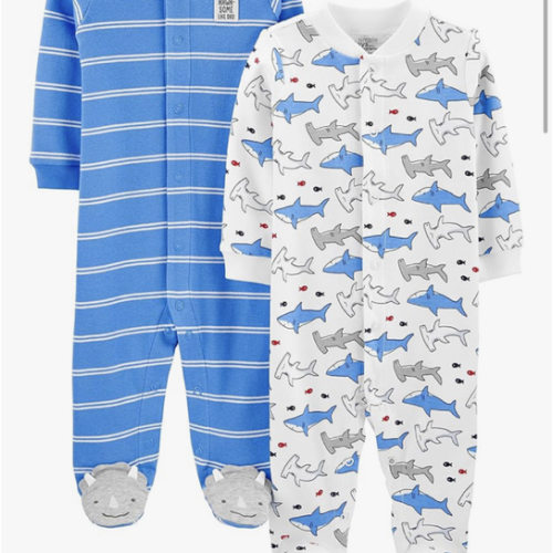 Simple Joys by Carter's baby-boys 2-way Zip Thermal Footed Sleep and Play, Pack of 2