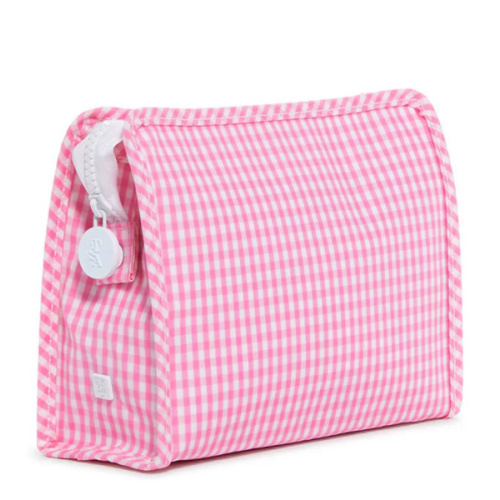 Roadie Medium Zip Pouch Gingham Pink by TRVL Design | Lila & Hayes