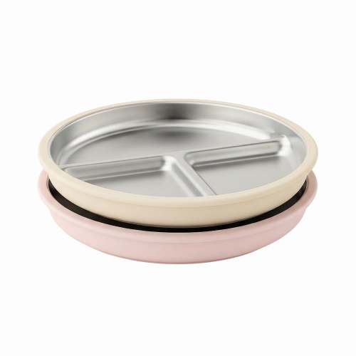 Stainless Steel Plate Set of 2 (Tofu & Pearl Blush)