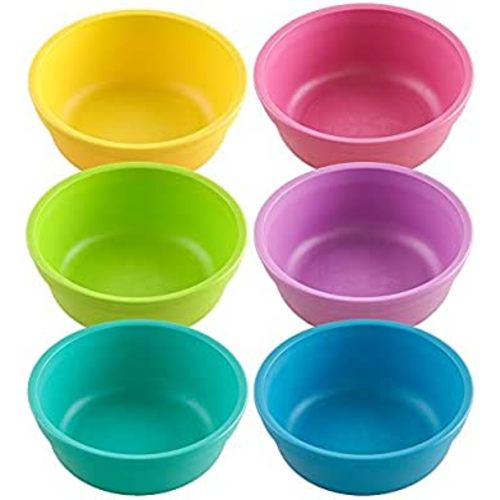 Re Play 12 oz. Bowls for Snacks, Desserts, or Small Side Dish in Yellow, Lime, Pink, Purple, Aqua & Sky Blue|BPA FREE| Made in USA from Eco Friendly Recycled Milk Jugs | Sorbet | Set of 6