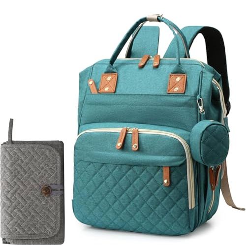 Diaper Bag Backpack for Girls Boys: Green Toddler Diaper Bag with Changing Pad Baby Backpack Diaper Bag for Mon Dad Newborn Mochila Pañaleras Bebe Niña Niño Baby Registry Search Essentials Must Haves