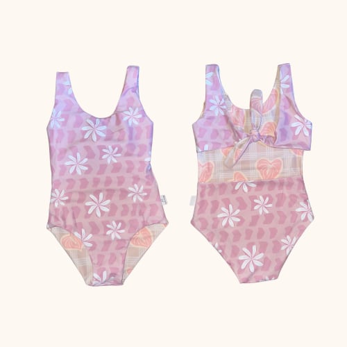 Tiare Hebrew & Beige Palaka Swim – Kulewa Co. x Likolehua x Magically Luisa