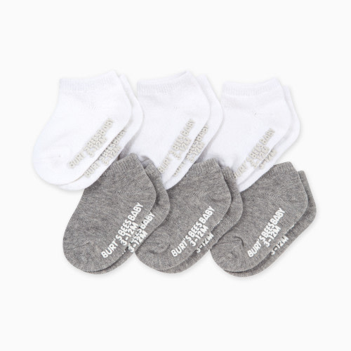 Ankle Socks (6 Pack) - Heather Grey/White Solid
