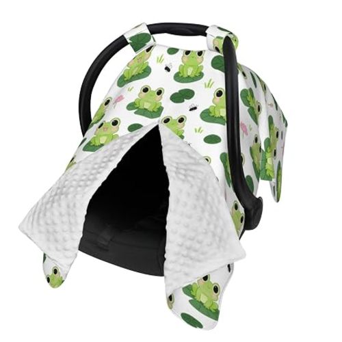 Frog Baby Car Seat Canopy Cover Multi Use Nursing Cover for Mom Nursing Covers Newborn Frog Shower Gift