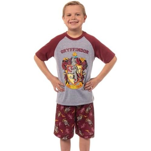Harry Potter Boys' Hogwarts All Houses Sleep Pajama Set Shorts