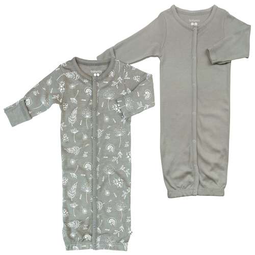 Baby Organic Solid & Pattern Snaps Gown/Sleeper Sacks- Pack of 2's