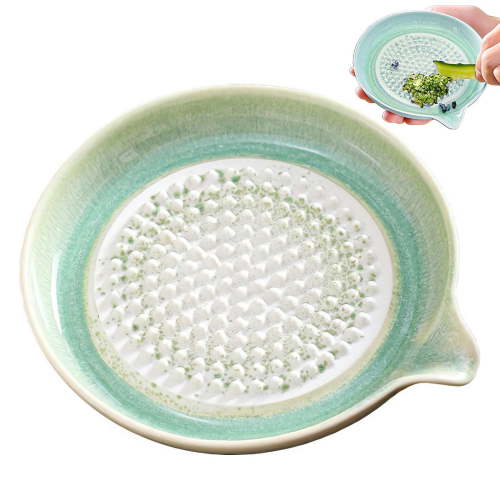 Multipurpose Ceramic Grater Plate, Manual Grinding Plate for Ginger Garlic Onion Fruits Vegetables