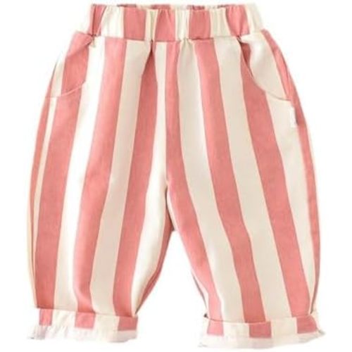 Spring Autumn 6Months-3Years Toddler Thin Cotton Stripe Elastics Pants for Baby Boys and Girls
