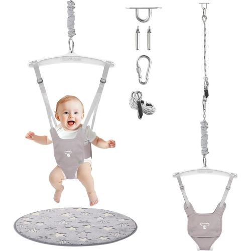 G TALECO GEAR Baby Jumper with a Ceiling Hook for Infant & Toddlers with Adjustable Chain, Bouncers for Indoor/Outdoor, Baby Doorway Jumpers with Soft Rug