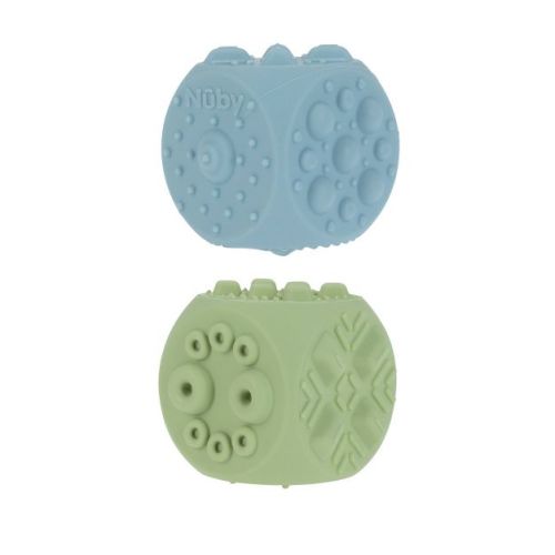 Nuby Silicone Block Poppers - Boy - 2pk