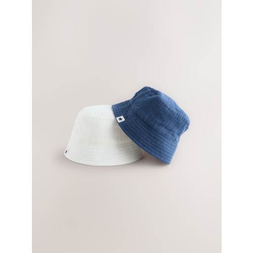 Navy/White 2 Pack Baby Bucket Hat (0mths-2yrs)