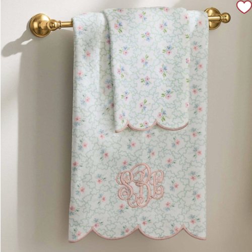 Hill House Home Clematis Scallop Bath Towel | Pottery Barn Teen