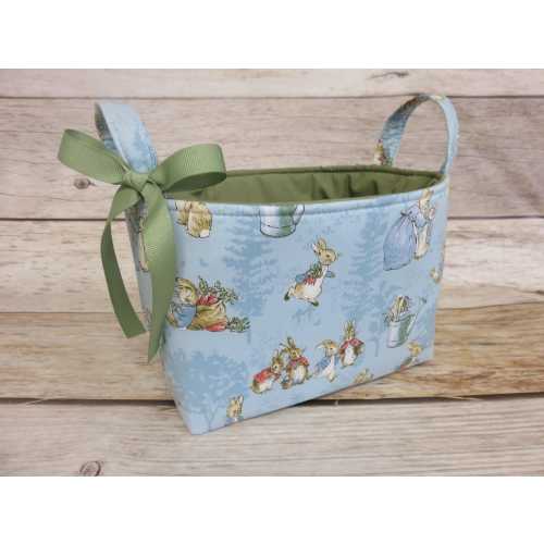Tale of Peter Rabbit Main Blue Fabric - Diaper Caddy - Organizer Bin Basket - Nursery Decor