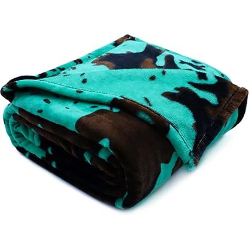 Teal Throw Blanket for Kids, Luxury Turquoise Blue Plush Cozy Fuzzy Blanket for Stroller Bed, Teal Gifts for Toddler Girls Boys, 40x50 Inches