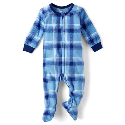 The Children's Place Baby Boys' and Toddler Fleece Long Sleeve Zip Front One Piece Footed Pajamas,Sleep & Play