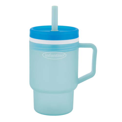 Infantino My 1st Tumbler – Adorable 10 oz. Training Cup with Toddler-Friendly Straw and Handle, Moody Blue