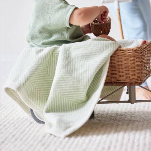 Harborview Herringbone Sprout Green Mini Blanket