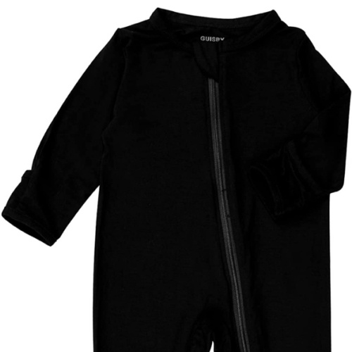 Baby Footed Pajamas with Mitten Cuffs , Soft Bamboo Long Sleeve Rompers 0-18 Months