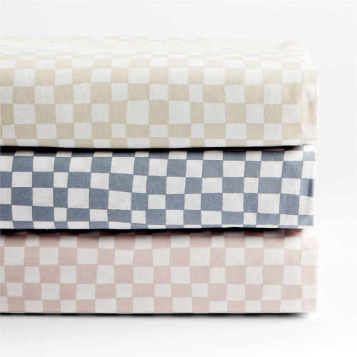 Venice Natural Taupe Organic Cotton Baby Crib Fitted Sheet