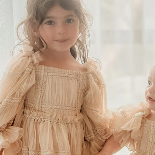 Love n Joy Girl's Boho Dress - Beige – Before & Ever