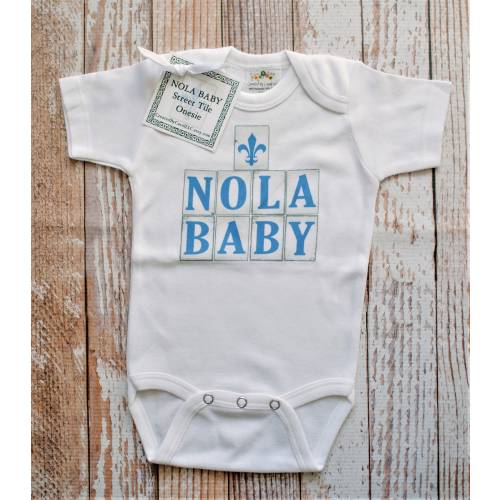 NOLA Baby Street Tiles Bodysuit, Gown, Bib, Blanket or Cap