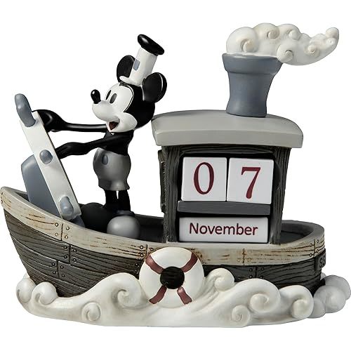 Precious Moments Disney Showcase Collection: "Mickey Mouse Endless Calendar" – Vintage-Style Resin Figurine, Item #144707