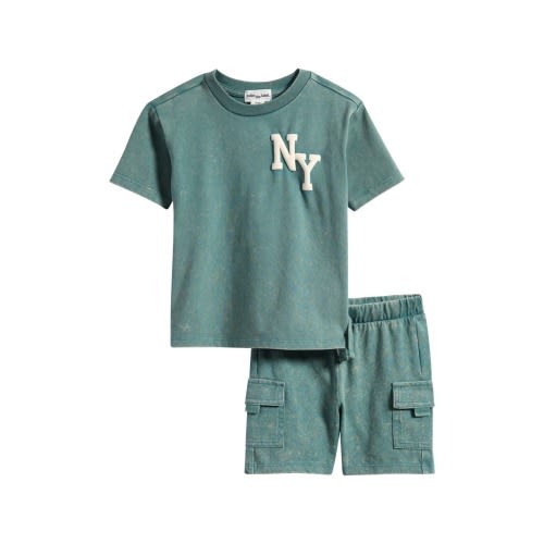 NYC Print Organic Cotton Graphic T-Shirt & Shorts Set