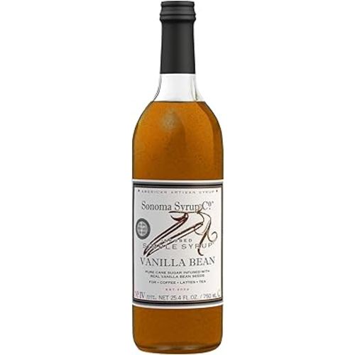 Sonoma Syrup Co. Vanilla Bean Infused Simple Syrup 25.4 fl oz | for Coffee, Tea, and Baking | Hand Crafted in the USA