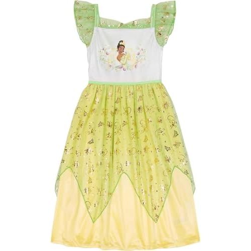 Disney Girls' Princess Dress Nightgown, Fantasy Gown, Soft & Cute Pajamas for Kids