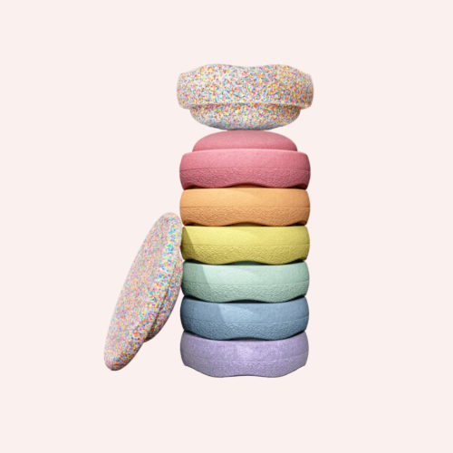 Stapelstein Original Balance Stepping Stones Complete (Set of 8) - Rainbow Pastel