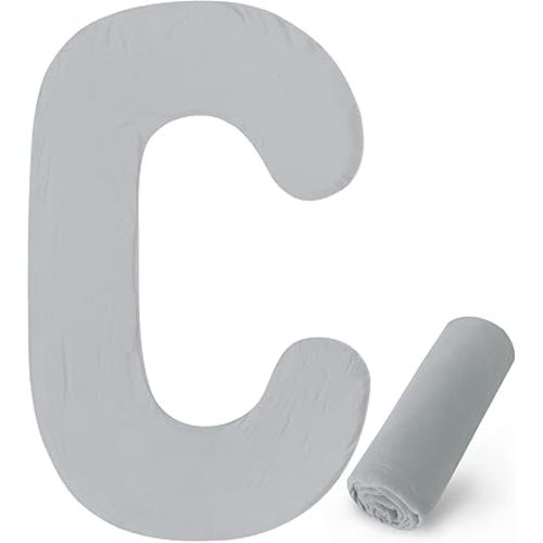 Pregnancy Pillow Cover C Shaped (ONLY Pillowcase), Full Body Pillowcase for Maternity Pillow, Super Soft Fabric, Universal Fit, Grey