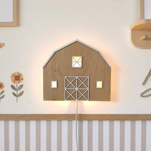 Wooden Barn lamp, Kids Farm lamp, wooden night lamp, kids Night Light, Farm decor, nursery decor, shaped night lamp, Barn accessories