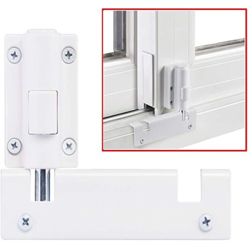 HauSun Patio Sliding Door Security Foot Lock Kick Lock, Fits on Top Rail-Childproof patio Door guardian-or Bottom Rail-Foot Operated-Keep Your Family Safe and Secure(1 Pack,White)