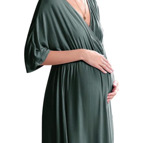 Ekouaer 3 in 1 Labor/Delivery/Hospital Gown Maternity Dress Nursing Nightgown Sleepwear for Breastfeeding