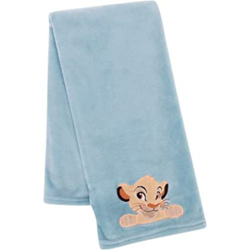 Lambs & Ivy Lion King Adventure Baby Blanket, Blue , 30x40 Inch (Pack of 1)