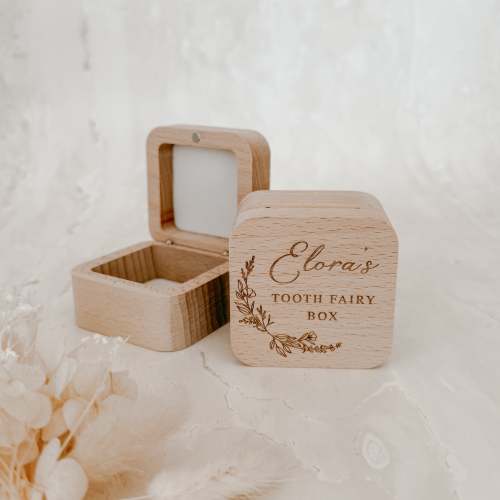 Personalised Wooden Tooth or Curl Keepsake Box