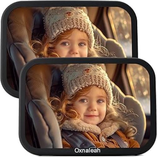 2 Pack Baby Car Mirror Clear Wide View Convex Shatterproof Shake-Proof 2 Pack Easy Install Rear Facing Backseat Mirror for Car Seat Attachment Blind Spot Reduction Distortion-Free View