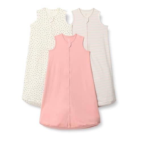 Amazon Essentials Unisex Babies' Cotton Sleep Sack, Wearable Blanket, 0.5 TOG, Pack of 3